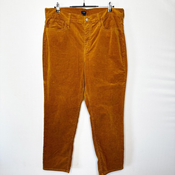 J Crew Corduroy Pants Women Mustard Yellow High Rise Straight Leg Size 34 - Picture 11 of 11